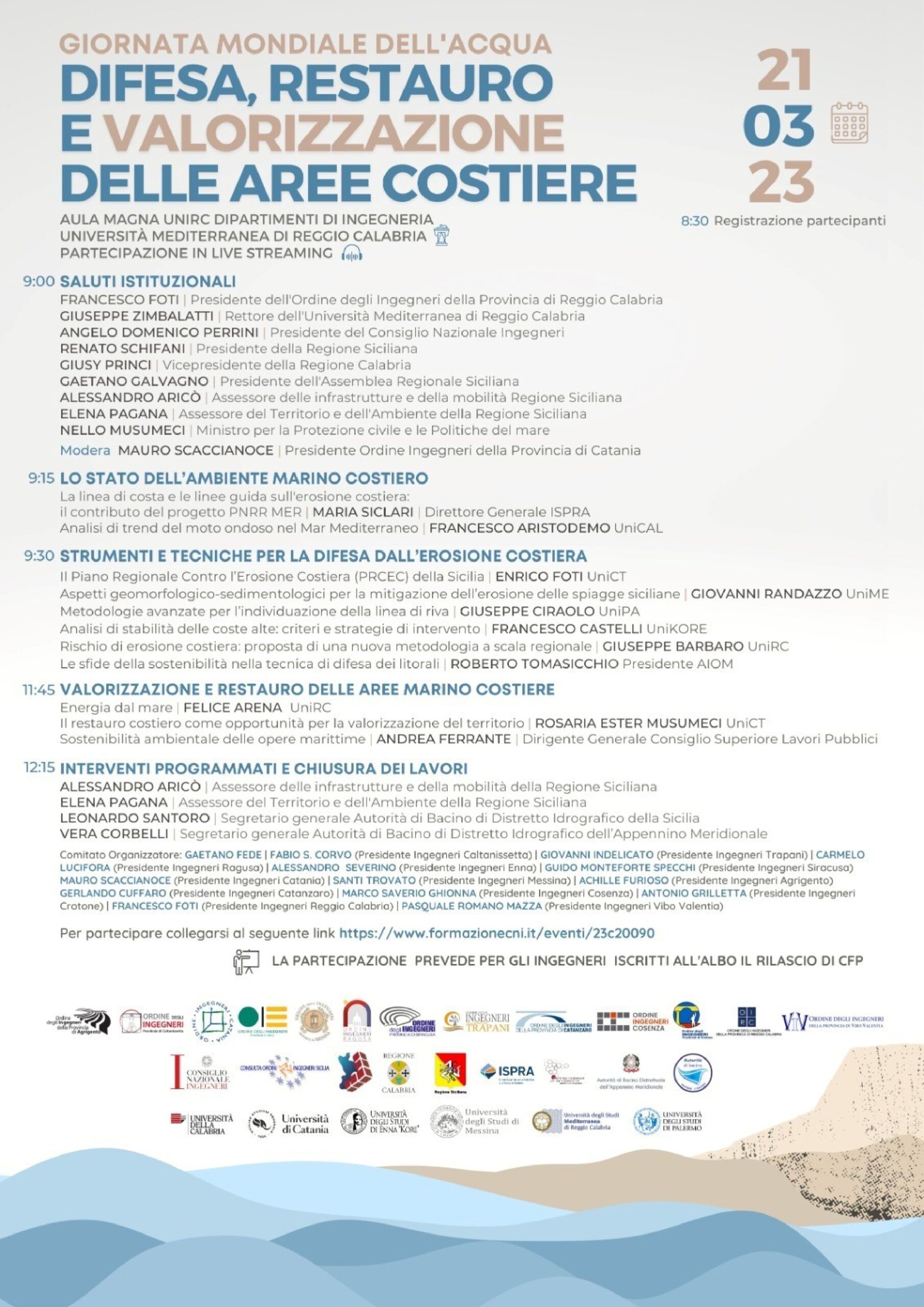 Al momento stai visualizzando GIORNATA MONDIALE DELL’ACQUA: ” DIFESA, RESTAURO E VALORIZZAZIONE DELLE AREE COSTIERE ” 21 MARZO ORE 8:30