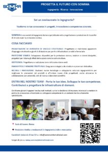 Scopri di più sull'articolo 𝗦𝗢𝗠𝗠𝗔, società di ingegneria italiana con sede a Roma, specializzata nella #progettazione e #Produzione di disposivi di vincolo e per la #protezionesismica, cerca giovani #neolaureati in #ingegneriacivile e #meccanica da inserire in organico.
